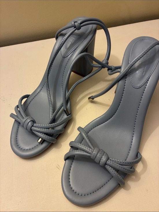 SCHUTZ Shoes - SCHUTZ Powder Blue Knotted Strap Block Heel Sandals